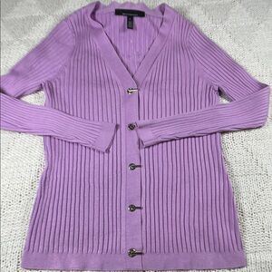 White House Black Market Ribbed Toggle Cardigan